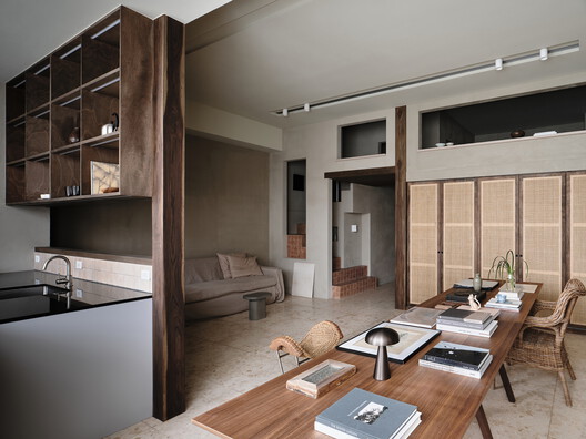 House FC / fws_work - Interior Photography, Wood, Lighting, Table, Shelving, Chair