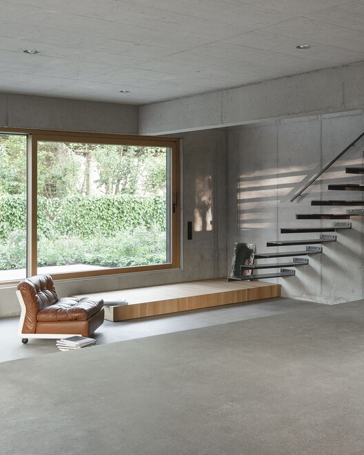 Set Houses with One Pillar / Buero Wagner - Interior Photography, Wood, Concrete