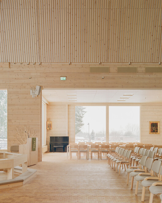 Kiihtelysvaara Church  / LUO Architects - Interior Photography, Dining room, Wood