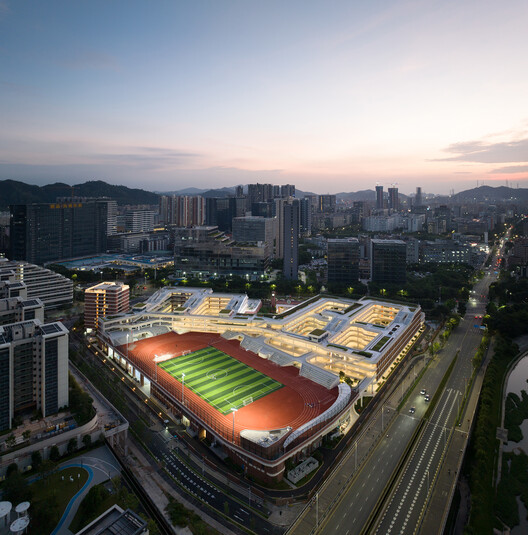 Shenzhen Middle School Guangming Science City School / Atelier Global - Exterior Photography, Cityscape, Aerial View Photography