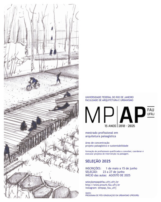 SELEÇÃO 2025 ABERTA – Mestrado Profissional em Arquitetura Paisagística (MPAP/FAU/UFRJ) - Imagem 1 de 1
