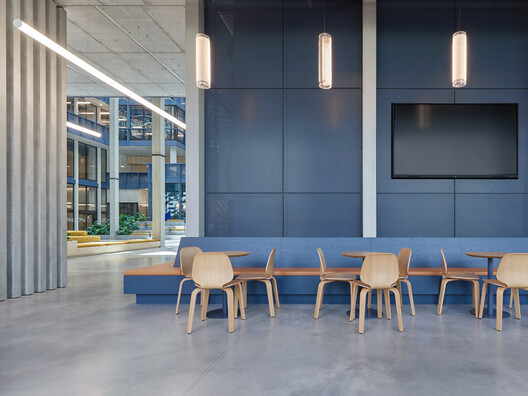 SAP Labs Munich Campus  / SCOPE Architekten - Interior Photography, Dining room, Wood, Chair, Glass