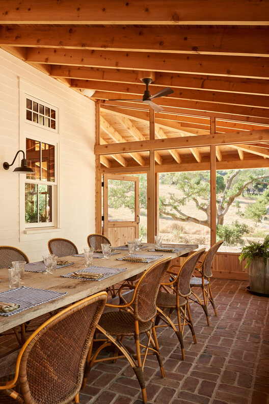 Rural Reimagined House / Fergus Garber Architects - Interior Photography, Dining room, Wood, Table, Chair, Door, Beam