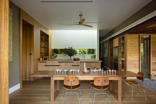 Zulaikha Laurence Tree Change House / Studio ZAWA - Interior Photography, Dining room, Wood, Table, Lighting, Kitchen, Countertop, Chair