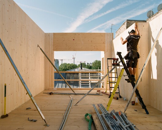 Myrha Public Housing / FUSO atelier  - Exterior Photography, Wood, Concrete, Beam