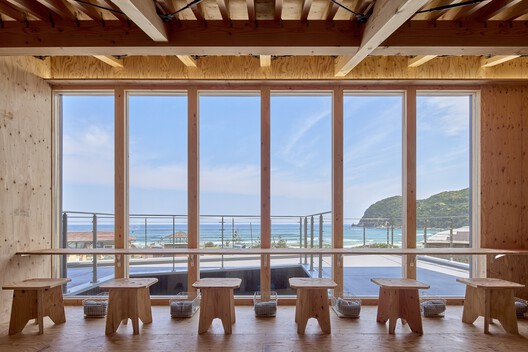 Kugami Terrace Sunset Cafe and Small Gallery / REPLUS Co.,Ltd - Interior Photography, Dining room, Wood, Deck