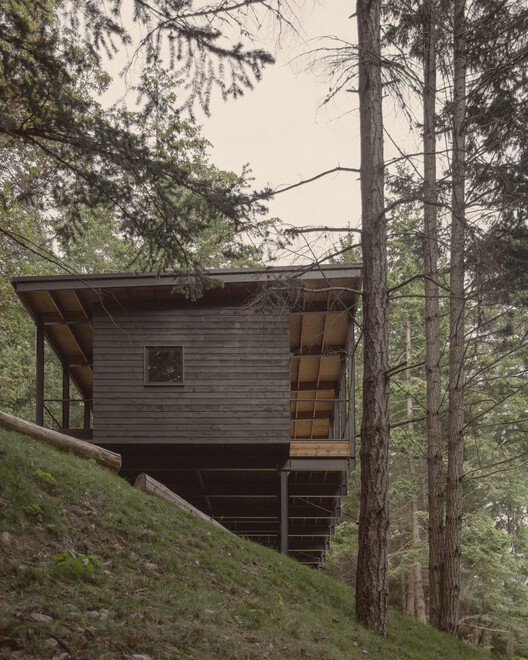 Cabana Trestle / Miller Hull Partnership - Fotografia de Exterior, Madeira, Floresta