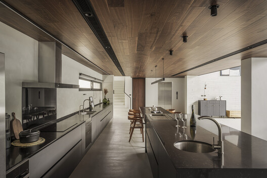 Rendezvous for Four Generations Residence / FLOAT DESIGN STUDIO - Interior Photography, Kitchen, Countertop, Wood, Lighting