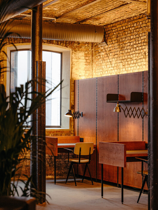 Wintercircus Technological and Cultural Hub / OYO - Interior Photography, Wood, Chair, Brick