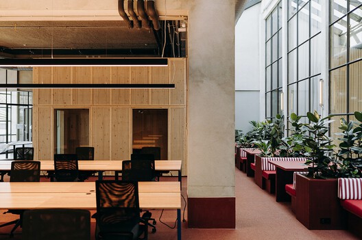 Wintercircus Technological and Cultural Hub / OYO - Interior Photography, Dining room, Wood, Lighting, Chair, Table