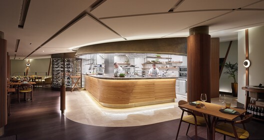 Tokaj Sauska Winery / BORD Architectural Studio - Interior Photography, Kitchen, Wood, Lighting, Chair
