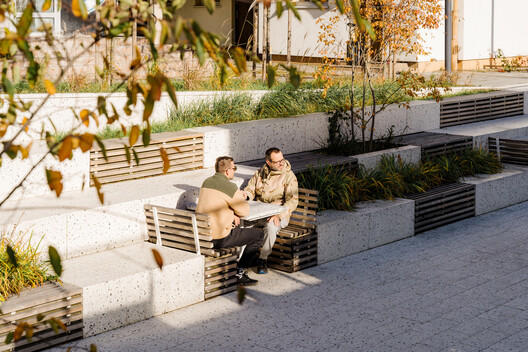 Widna Haven Community Center and Library / PB STUDIO + studiomania + IPA Ipreferanalog - Exterior Photography, Bench