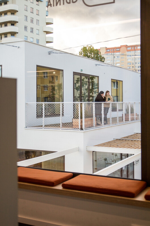 Widna Haven Community Center and Library / PB STUDIO + studiomania + IPA Ipreferanalog - Interior Photography, Balcony, Handrail
