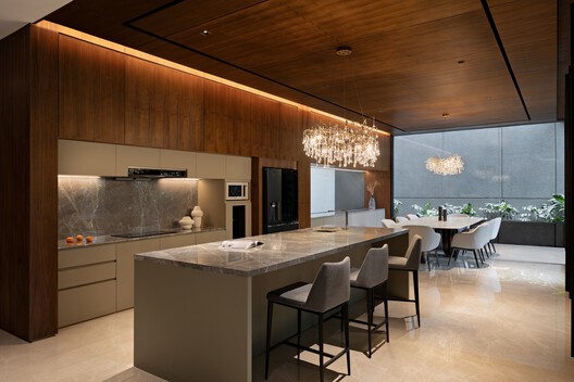 The Steric Spes House / Gets Architects - Interior Photography, Kitchen, Wood, Countertop, Lighting, Table, Chair, Glass