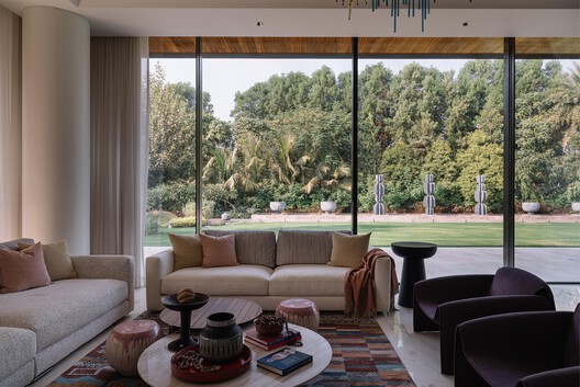 Anand Home / Hiren Patel Architect Design - Interior Photography, Living Room, Sofa, Wood, Lighting, Table, Chair