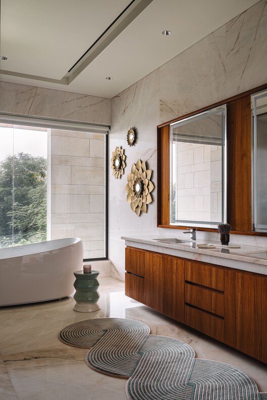 Anand Home / Hiren Patel Architect Design - Interior Photography, Bathroom, Wood, Countertop, Lighting, Sink