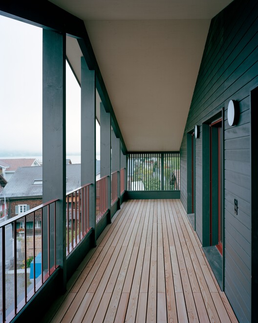 Spalihof Houses / Seilerlinhart - Interior Photography, Wood, Glass, Balcony, Handrail, Deck