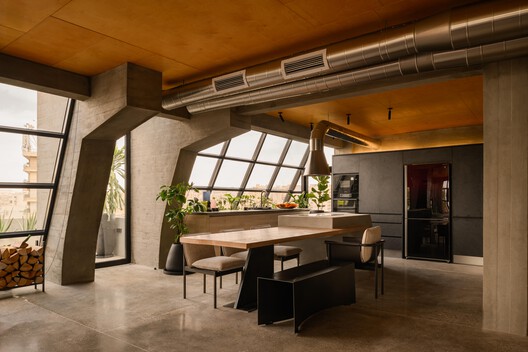 The V Penthouse / Badie Architects - Interior Photography, Dining room, Wood, Lighting, Chair
