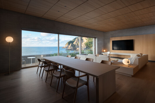 House on the Rias Coast / no.10 NOMURA Co., Ltd. - Interior Photography, Dining room, Wood, Table, Sofa, Lighting, Chair