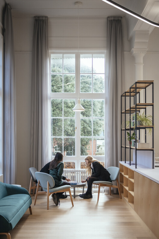 Temple Building Refurbishment Brighton Girls School / Walters & Cohen Architects - Interior Photography, Wood, Chair, Lighting, Table