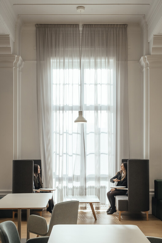 Temple Building Refurbishment Brighton Girls School / Walters & Cohen Architects - Interior Photography, Table, Chair, Lighting