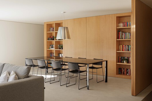 M House / Silverline - Interior Photography, Closet, Table, Shelving, Wood, Chair, Lighting