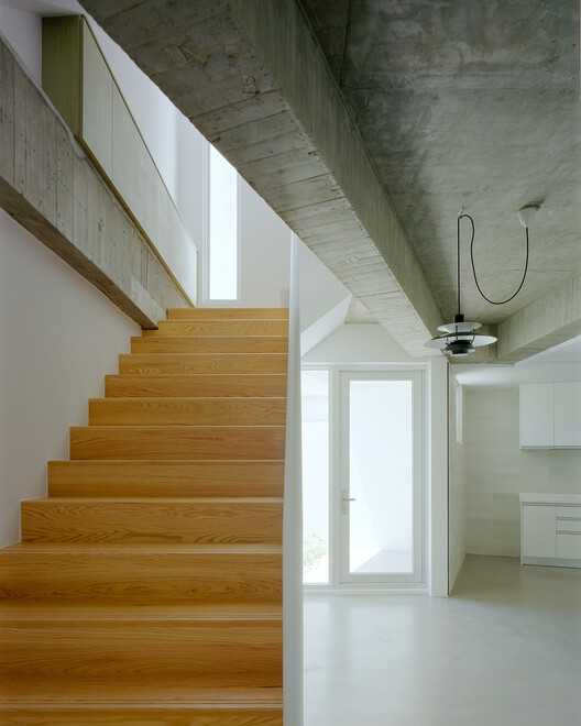 Triangle House / Metrics Architecture Studio - Interior Photography, Stairs, Wood