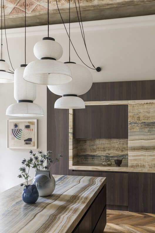 Apartment SL / BRH+ - Interior Photography, Lighting, Countertop, Chair, Glass
