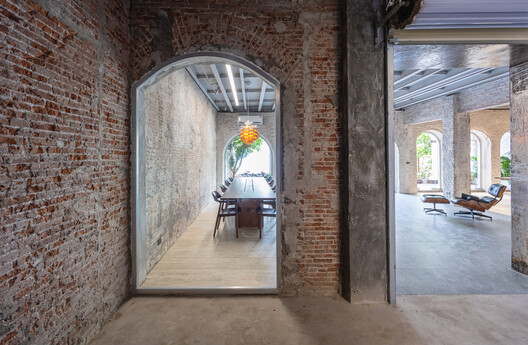 SAGA Vietnam Office / SAGA Space Architects - Interior Photography, Arch, Brick, Column, Concrete, Arcade, Beam