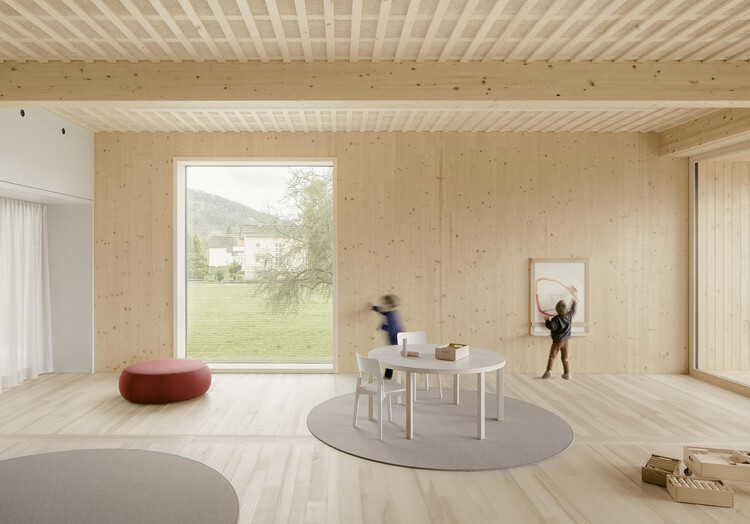 Jardim de Infância Kreuzfeld  / Innauer-Matt Architekten - Fotografia de Interiores, Madeira