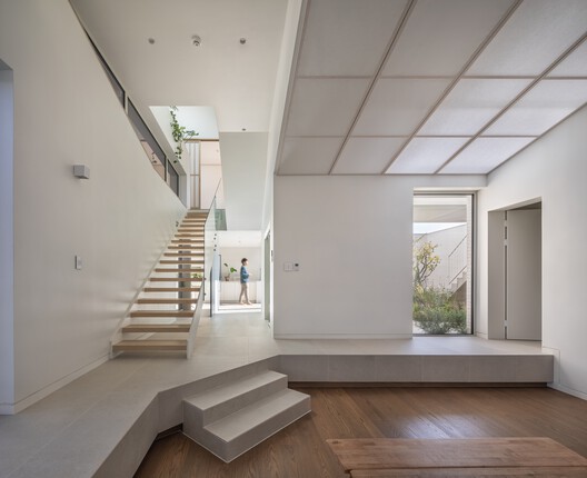 House of Boundary / PLAN Architects office - Interior Photography, Stairs, Wood, Handrail