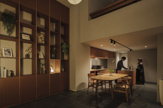 Sakuragawa Apartment Renovation / Osaka Design Department - Interior Photography, Dining room, Wood, Shelving, Chair