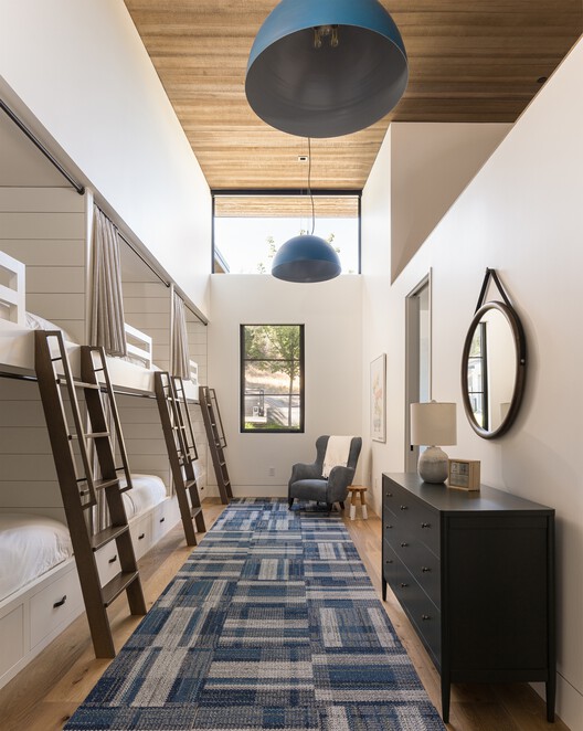 Sonoma Ridge House / Holder Parlette - Interior Photography, Kitchen, Wood, Lighting, Bed, Bedroom, Chair