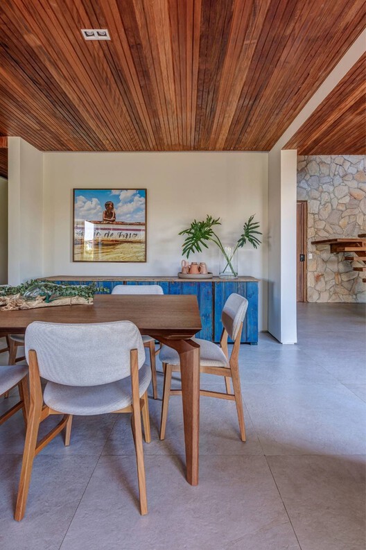 Casa IA / FRS Arquitetura - Fotografia de Interiores, Sala de Jantar, Madeira, Mesa, Cadeira, Viga