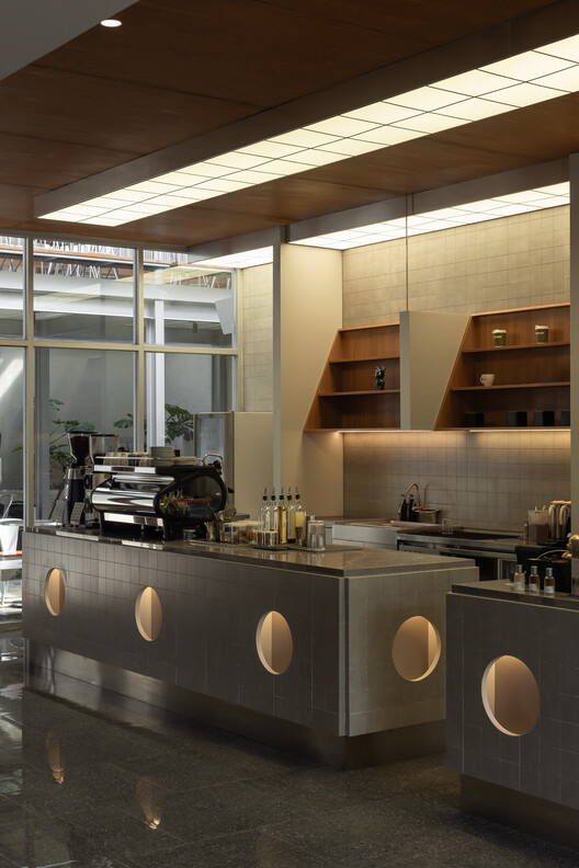 Hibrew Coffee and Cuisine / Simpul Studio - Interior Photography, Kitchen, Lighting, Countertop, Glass