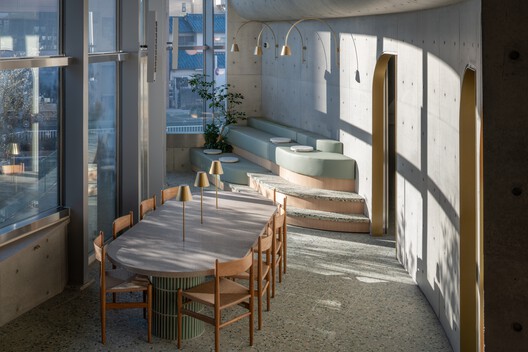 AOI CELESTIE Coffee Roastery / Yuko Nagayama & Associates - Interior Photography, Dining room, Wood, Lighting, Chair