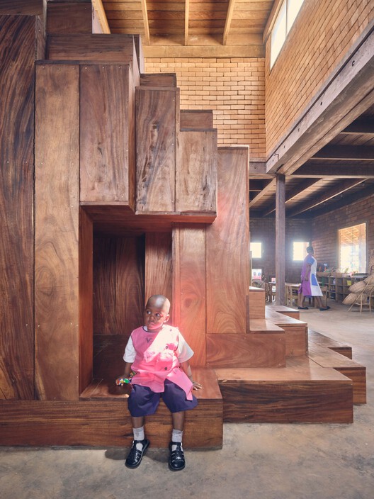 African Flow Kindergarten / Urbanitree - Interior Photography, Wood, Stairs