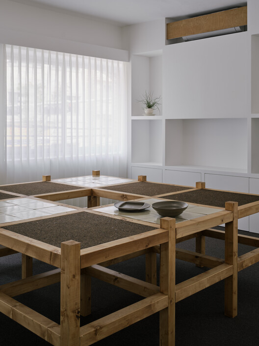 Insoil Showroom / KKOL Studio - Interior Photography, Kitchen, Wood, Lighting, Table