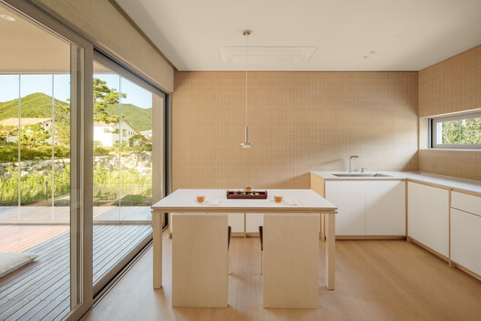 Haksanjae Private Library and Residence / CHAWOOCHAWOO - Interior Photography, Kitchen, Wood, Countertop, Chair