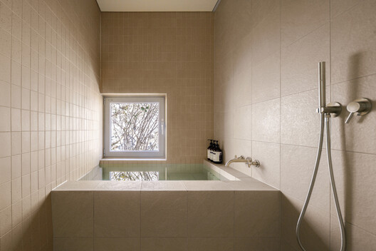 Haksanjae Private Library and Residence / CHAWOOCHAWOO - Interior Photography, Bathroom, Bathtub, Lighting, Glass