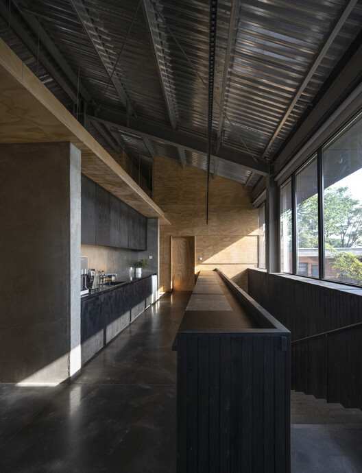 Earthen Architecture and Culture (Xi'an) Research Center / OnEarthStudio - Interior Photography, Kitchen, Wood, Beam