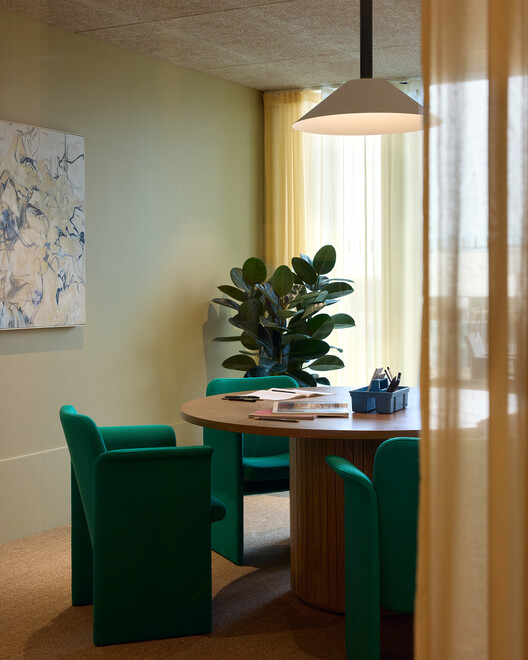 The Jellicoe Workspace / Universal Design Studio - Interior Photography, Wood, Table, Chair, Lighting