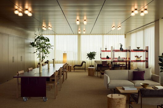 The Jellicoe Workspace / Universal Design Studio - Interior Photography, Dining room, Wood, Table, Chair, Lighting, Glass