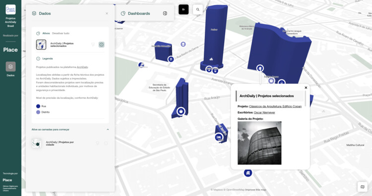 PLACE lança mapa interativo com todos os projetos do ArchDaily Brasil - Imagem 1 de 5