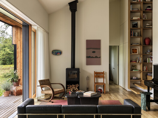 Germantown Artist Studio and Home / B—KD - Interior Photography, Living Room, Wood, Lighting, Sofa, Chair