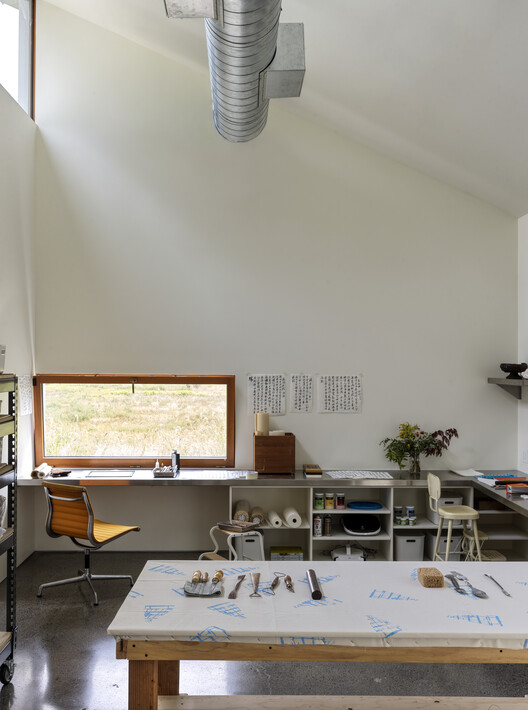 Germantown Artist Studio and Home / B—KD - Interior Photography, Lighting, Shelving, Chair