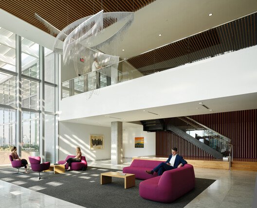 New U.S. Consulate General Guadalajara / Miller Hull Partnership - Interior Photography, Living Room, Wood, Lighting, Chair, Glass