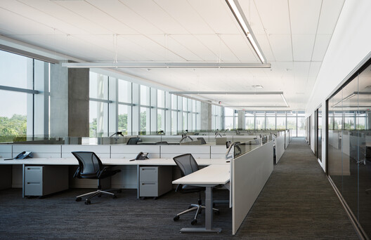 New U.S. Consulate General Guadalajara / Miller Hull Partnership - Interior Photography, Kitchen, Glass, Chair