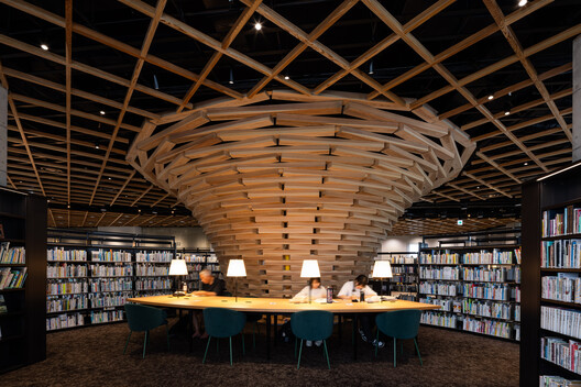 Mirikaroden Nakagawa Cultural Complex / Furumori Koichi architectural design studio - Interior Photography, Dining room, Shelving