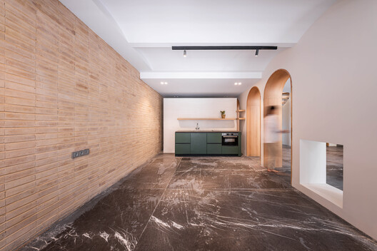 A House Looking to A Cedrus Tree / Cedrus Studio - Interior Photography, Kitchen, Wood, Lighting